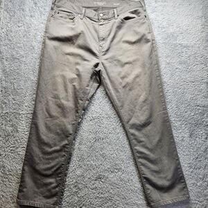 Banana Republic Mens Gray Traveler Pants 38x30 Slim Fit Comfort Straight Leg